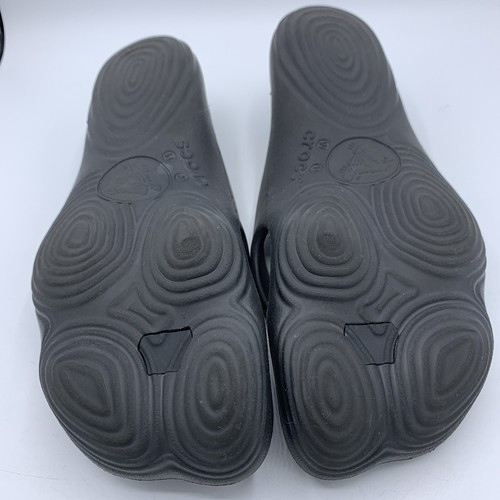 Crocs Women's Almost Barefoot Flip-Flops ABF Thong Sandals Black Size 11 - Picture 8 of 12