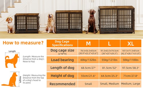 XXL Large Heavy Duty Wooden Dog Crate Furniture Unlimited Combinable Dog Kennel - Picture 9 of 33