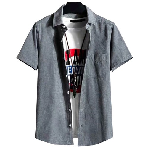 Herren Kurzärmlig Knöpfe Hemden Sommer reizeit Locker Schlicht Hemd Bluse # ↓ DE - Bild 11 von 30