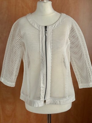 Trend Miss Captain Mesh Jacket White/Ivory Size 40 Stylish Zip