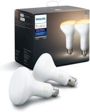 PHILIPS Hue 2-Pack White Ambiance BR30 LED Smart Bulbs, Bluetooth  Zigbee