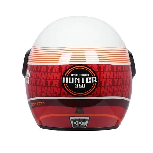 ROYAL ENFIELD COPTER NEO "HUNTER OPEN FACE HELMET WHITE & ORANGE" - Picture 4 of 10