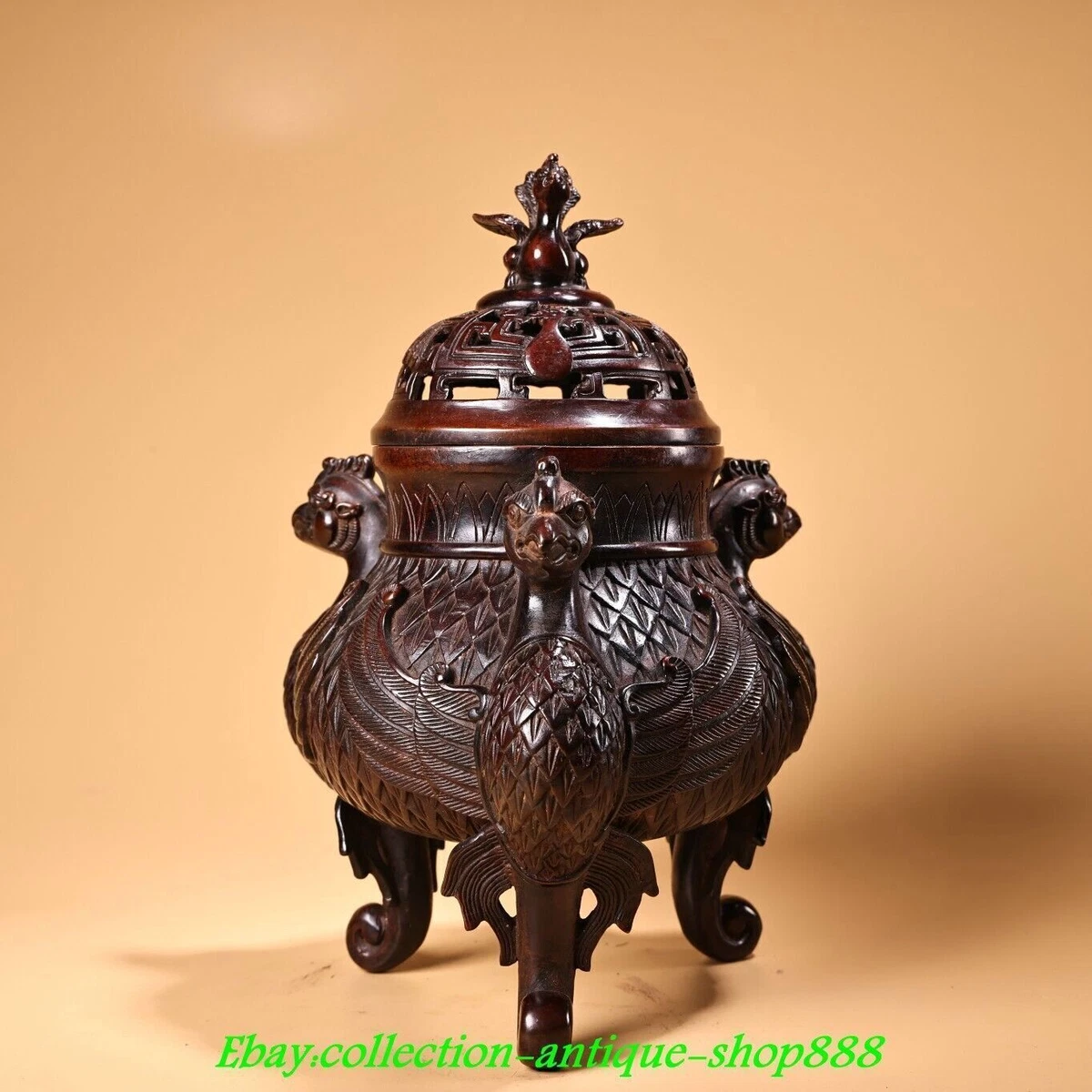 古董原始中国风青铜香炉| eBay