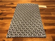 MICHAEL KORS Women's Knit Scarf Dark & Light Gray MK Logo Monogram