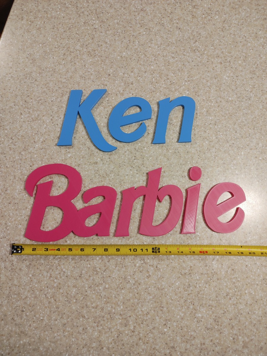 HUGE Barbie and Ken Logo Wall signs 12in & 20in (3d printed, wall