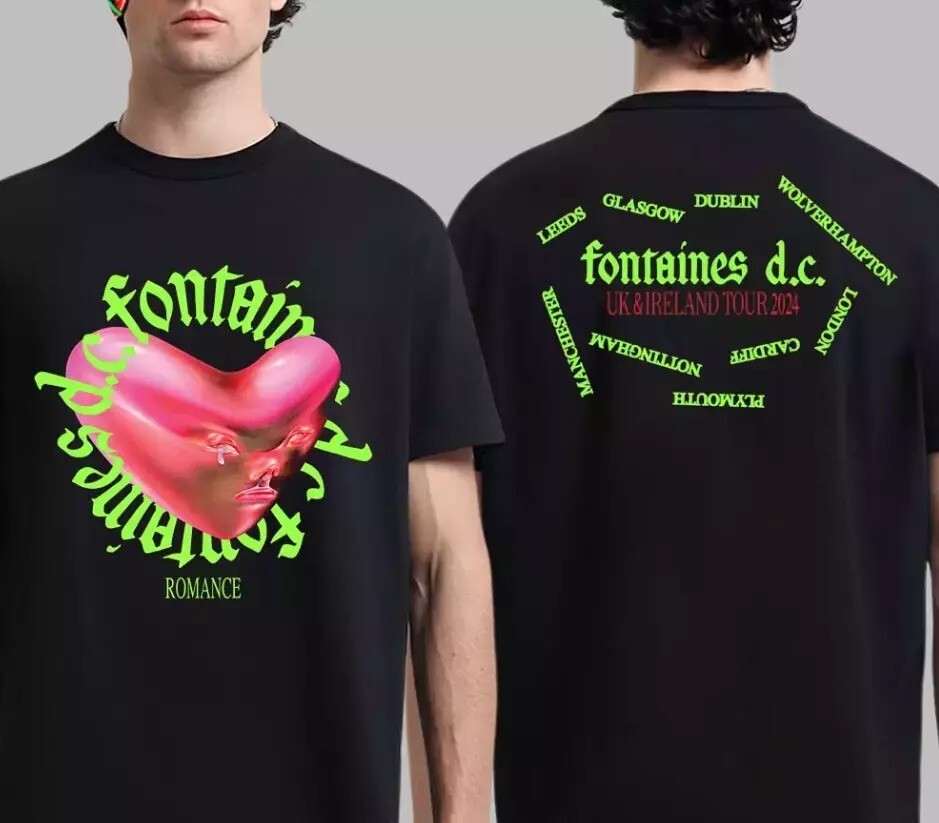 Fontaines DC Romance UK And Ireland Tour 2024 Two Sides Unisex T