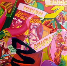 Beautiful contemporary large original oil painting by artist Mark Hugunin