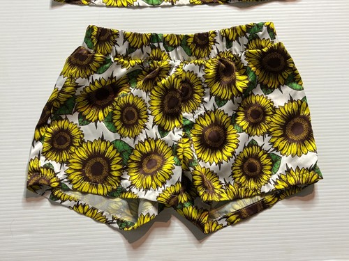 Art Class by Target Sunflower Satin Pajama Set Shorts Sleepshirt Girls Medium 8 - Picture 3 of 5