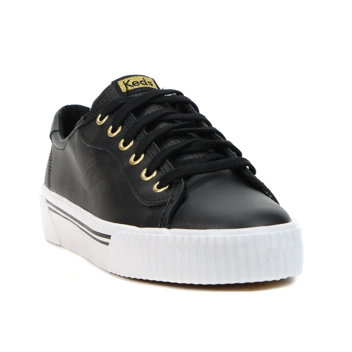 Keds Crew Kick Black Leather Chunky Sneakers WH64947 | eBay