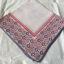 Vintage MCM Gray Blue Pink Red Circles Dots EC Unused   