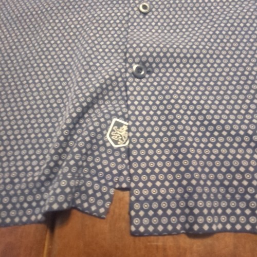 Nat Nast Shirt Mens 2XT 100% Silk Blend Classic Button up Navy Short Sleeve Tall - Picture 8 of 13