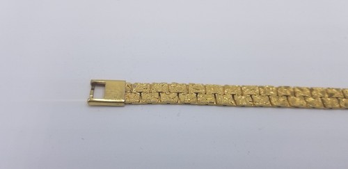 Gold Tone Box Clasp Womens Nugget Bracelet Costume Jewelry Ready To Wear - Picture 6 of 9