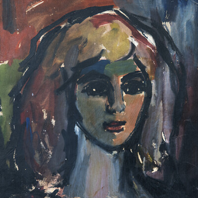 O. Udriste (dat. 1971) Porträt Gemälde Gouachemalerei/Mischtechnik Romanian Art