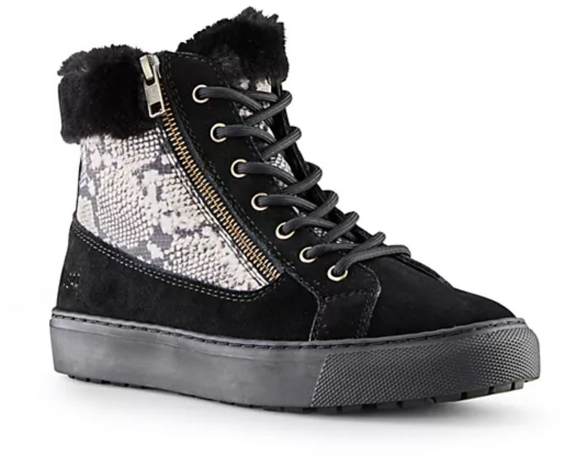 Cougar Dubliner Ankle High Suede Sneaker Boot In Black Snakeskin Sz New