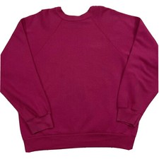 Vintage 90s TULTEX Hot Pink 50/50 Raglan Sweatshirt Unisex Men's Large 80s L/S