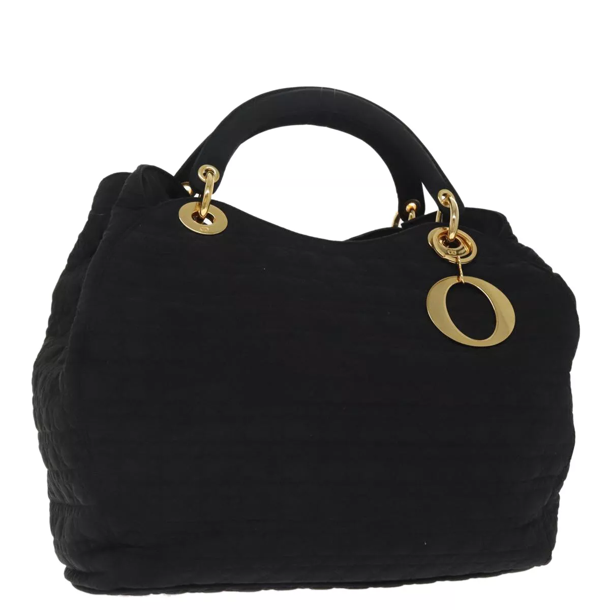 Sac à main Christian Dior Canage nylon noir or authentique bs19828