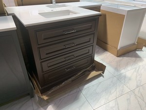 36 York Single Sink Bathroom Vanity Cabinet Espresso White Quartz Countertop Ebay