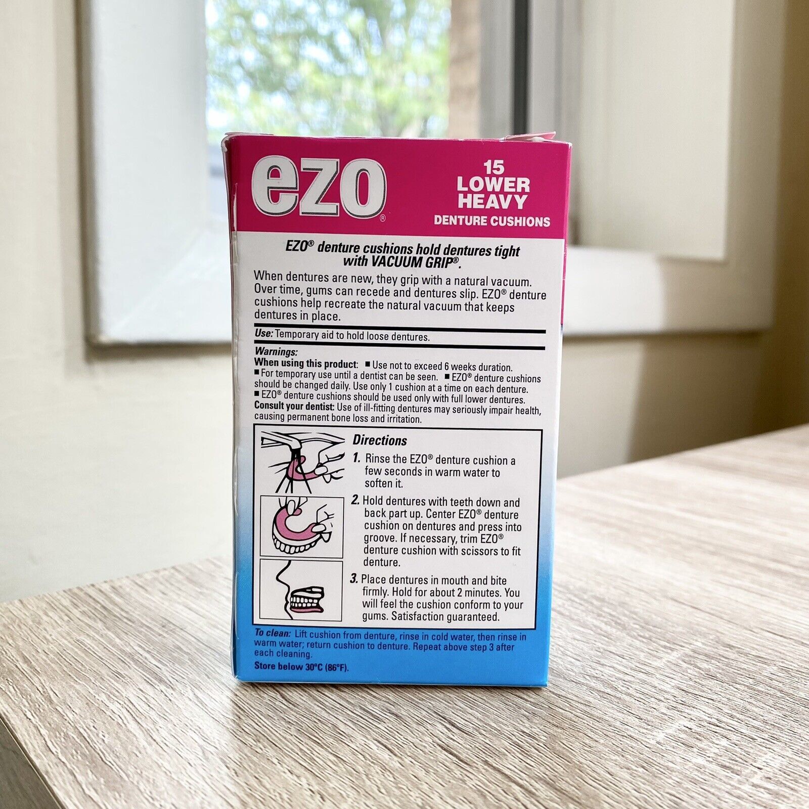 Ezo Denture Cushions one box of 15 Lower Heavy New Red Box