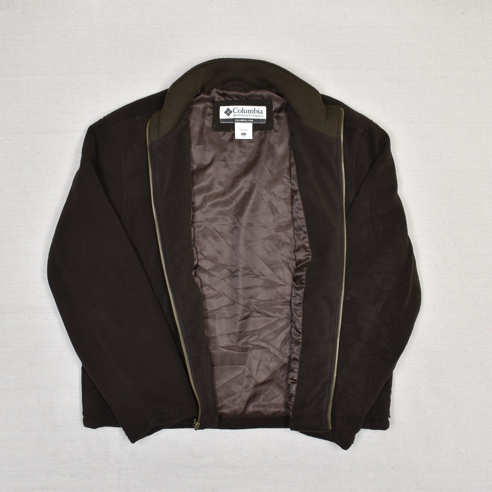 Columbia Men's Full Zip Jacket Solid Polyester Br… - image 2