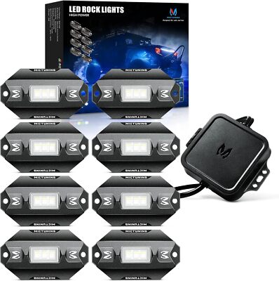 8-Piece RGBW LED Rock Lights Programmable Waterproof Underbody Atmosphere Kit