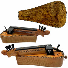 Hand Made 6 strings 24 keys Hurdy Gurdy,bird's eye wood ,inlay shell/drawing