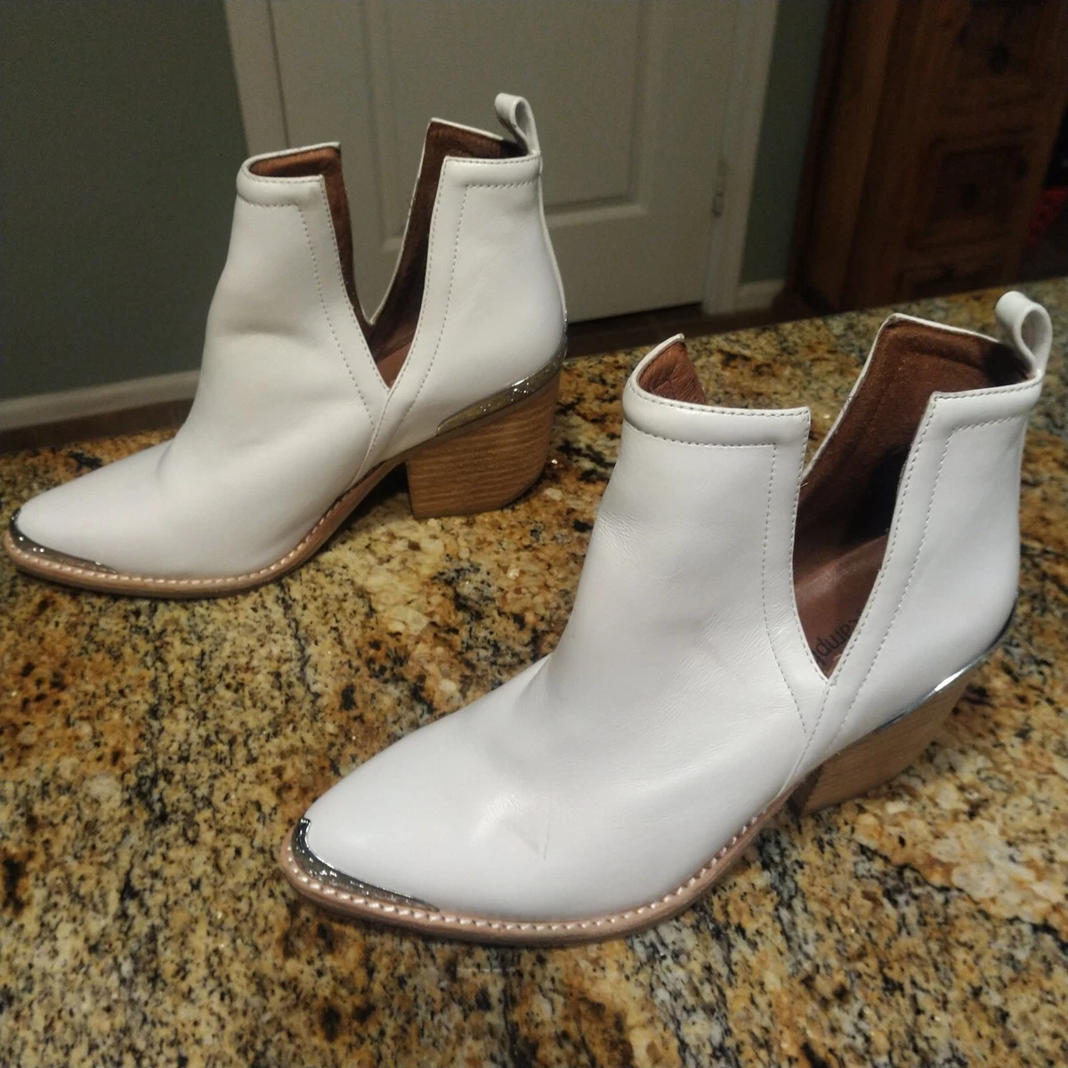 Jeffrey campbell white ankle cheap boots
