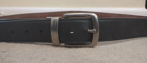 COLUMBIA Size L 38" to 40" BLACK FauxLEATHER Thick BELT 1&1/2" Wide - Picture 3 of 5