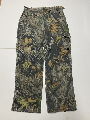 Vintage Mossy Oak Pants Mens Large 36 X 32 Camouflage Cargo Flannel - Picture 4 of 4