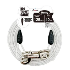 40ft Reflective Tie-Out Cable for Heavy Dogs Up to 125 Pounds