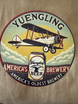 Yuengling Beer (America s Oldest Brewery) With Airplane Metal Tin 8 x8 