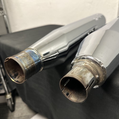 Harley Screamin Eagle Chrome Slip Mufflers w Chrome Tips 64900438 64900444 *NICE - Picture 16 of 23
