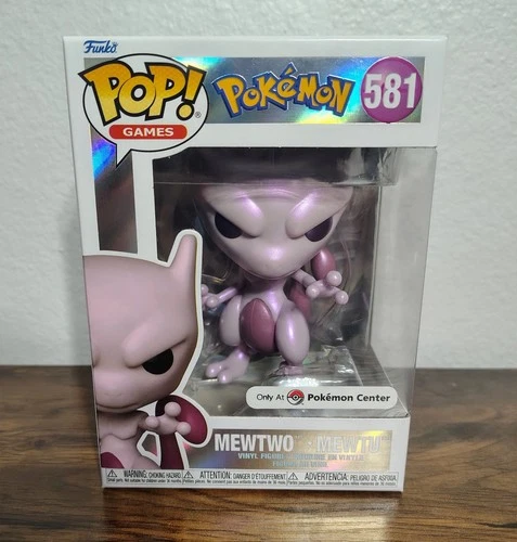 Funko Pop! Pokemon: Mewtwo #581 Pokemon Center Exclusive Pearlescent (Top Dent)