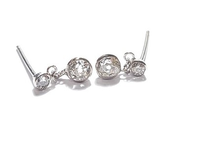 18 Karat Weißgold natürliche Minenschliff Diamant Ohrhänger 0,44 kt SI1