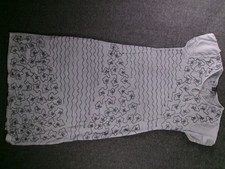 Special Threads Dress Womens One Size Embroidered Tunic Keyhole Sleeve Gray