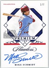 Mike Schmidt 2021 Panini Flawless Premium Ink Sapphire Autograph Card #PI-MS 1/7
