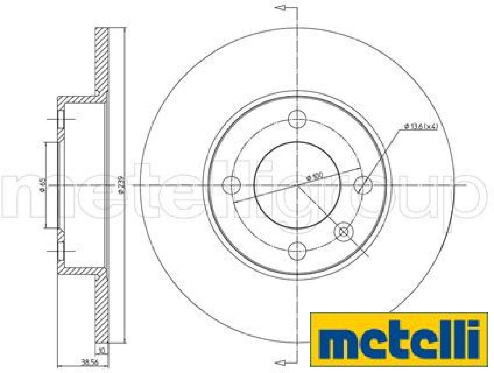 2x Bremsscheibe metelli 23-0054 2 Bremsscheiben für Audi für Seat für VW