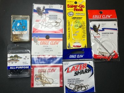 Eagle Claw Mustad Crappie Rig Panfish Perch Crappie Hooks Lot of 7 Packs