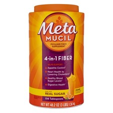 Metamucil 4-in-1 MultiHealth Real Sugar Fiber Supplement Powder, Orange Smoot...