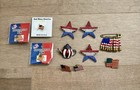 PATRIOTIC USA AMERICAN FLAG LAPEL PINBACK PINS LOT OF 11, Vintage/NOS, Unique — photo 1