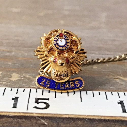 Vintage BPOE Elks 25 Year Award Lapel Pin Tie Pin ~G4~