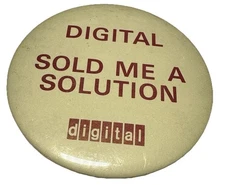 Vintage Digital Equipment Corporation DEC PDP Tech IT PC Advertising Pin Button