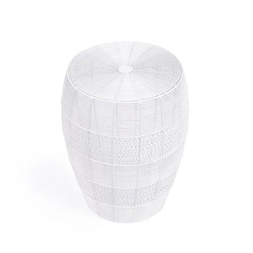 Butler Bellarose White Metal End Table - Picture 1 of 9