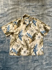 Tommy Bahama 100% Silk Paradiso Parrots Floral Camp Shirt Men's XXL