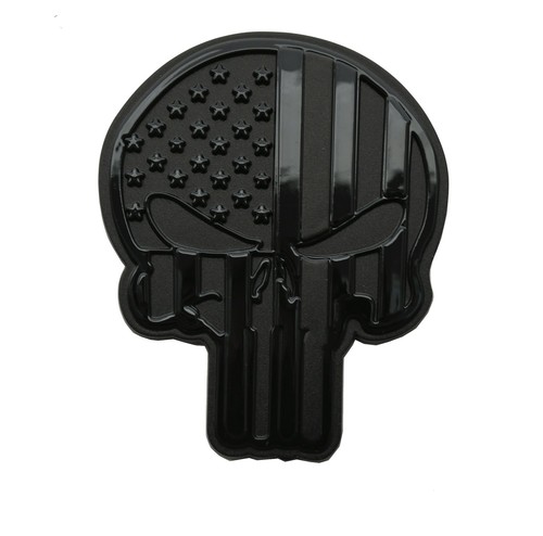 2pcs Custom 3D Skull USA Flag Decal Sticker Badge Emblems University Black - Picture 3 of 6