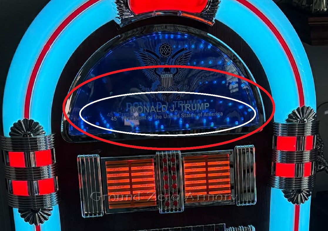 President Trump Bluetooth JUKEBOX, Crosley Juke Box, USA MAGA Flag