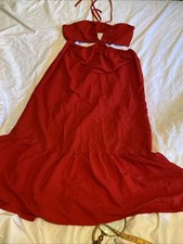 SHEIN Red sheer Flow dress Cut Out Large