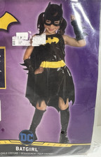 Rubies Deluxe Batgirl Costume Child s Size Large 12-14 Halloween Cape Mask