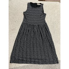 Ann Taylor LOFT Women's Size XS Sleeveless Textured Knit Midi Dress Black Lined