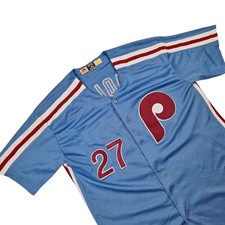Majestic Philadelphia Phillies Nola 27 Powder Blue Men&rsquo;s M MLB Cooperstown