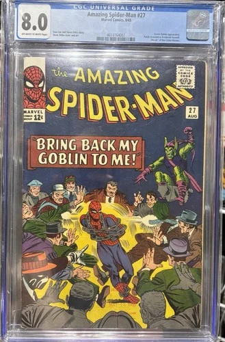 Amazing Spider-Man #27 1965 CGC 8.0 OW/W Green Goblin Stan Lee
